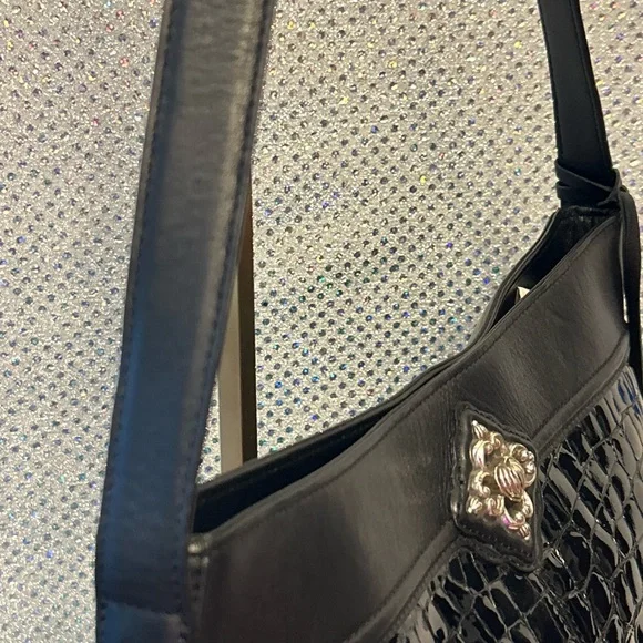 Brighton Black Croc-Embossed Tote Bag Approx. 13 x 9 x 4 - Picture 6 of 15